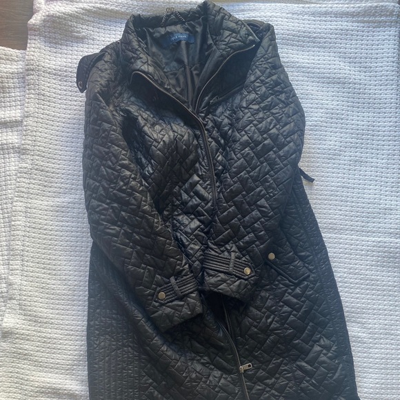 Black Quilted Cole Haan Coat - Picture 1 of 5